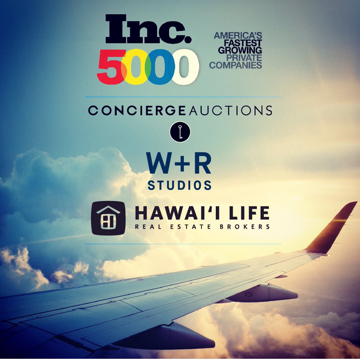Congratulations <a href="/HawaiiLife/">Hawaii Life</a> <a href="/followconcierge/">Concierge Auctions</a> &amp; <a href="/WandRStudios/">W+R Studios</a> on making the <a href="/inc5000/">Inc. 5000</a> list! #inc5000 #realestate #pr