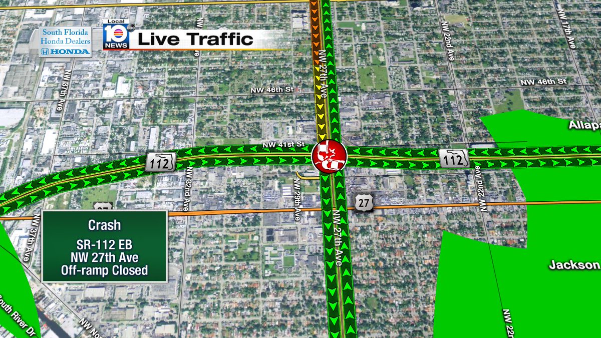Off-ramp closed due to accident on SR-112 EB at NW 27th Ave #traffic #miami https://t.co/kAS1EzpXim