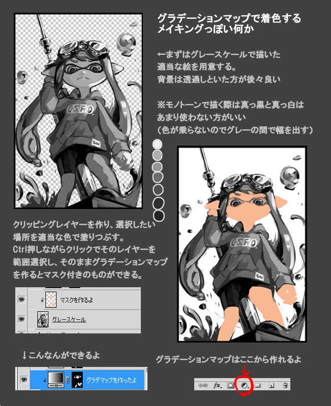 Uni グラデーションマップは楽でいいぞっていうメイキングまがいの雑な紹介 昨日のイカちゃんは白黒描写したのに後で色付けたんだよ 前描いたシュルクも同じ方法で制作したよ T Co J3blytvufp Twitter Uni グラデーションマップは楽でいいぞっていうメイキングまがいの雑な紹介 昨日のイカちゃんは白黒描写したのに後で色付けたんだよ 前描いたシュルクも同じ方法で制作したよ T Co J3blytvufp Twitter