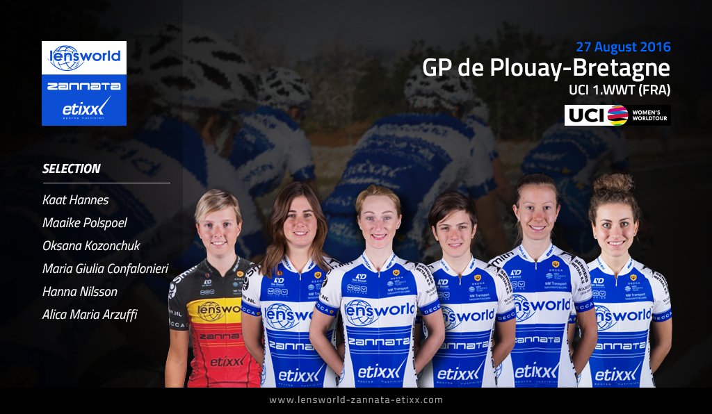 Tomorrow <a href="/GrandPrixPlouay/">Grand Prix de Plouay</a>. These 6 riders for #lensworld #zannata #etixx 
 #UCIWWT @UCIWomenCycling
