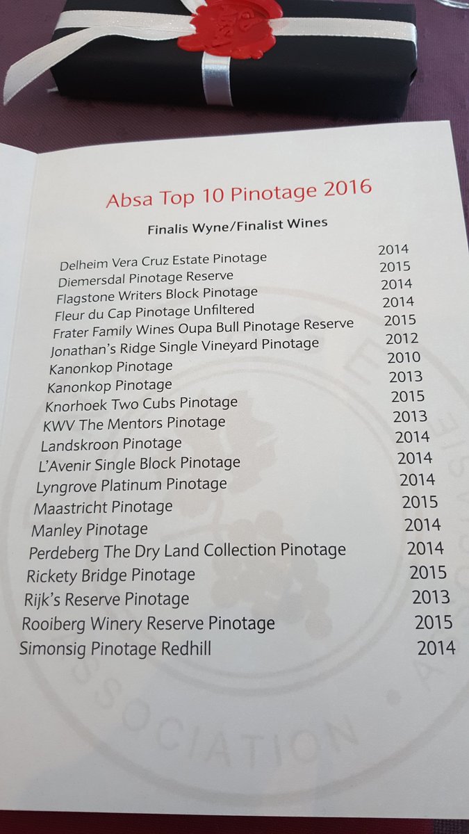 In good company #AbsaPinotageTop10
