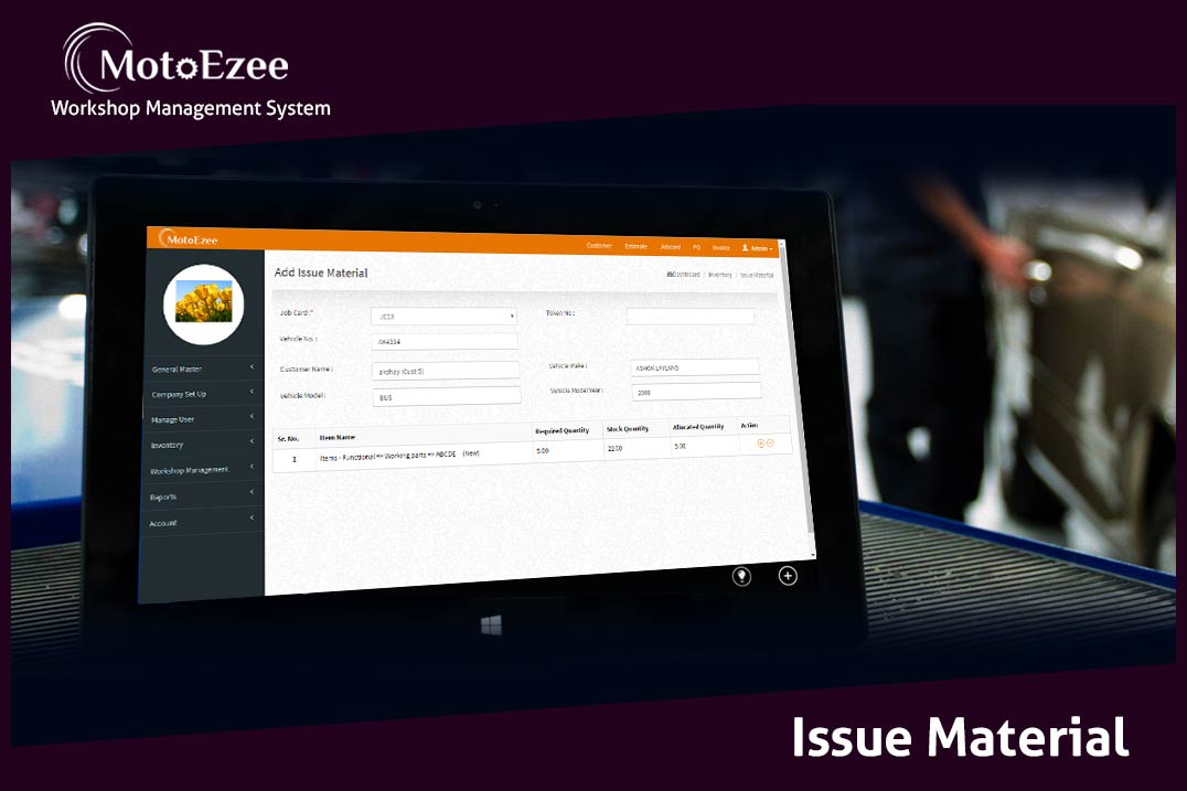 MotoEzee's tweet image. #excellenceMotoEzee - #WorkshopManagementSystem enables you to -  Issue material motoezee.com