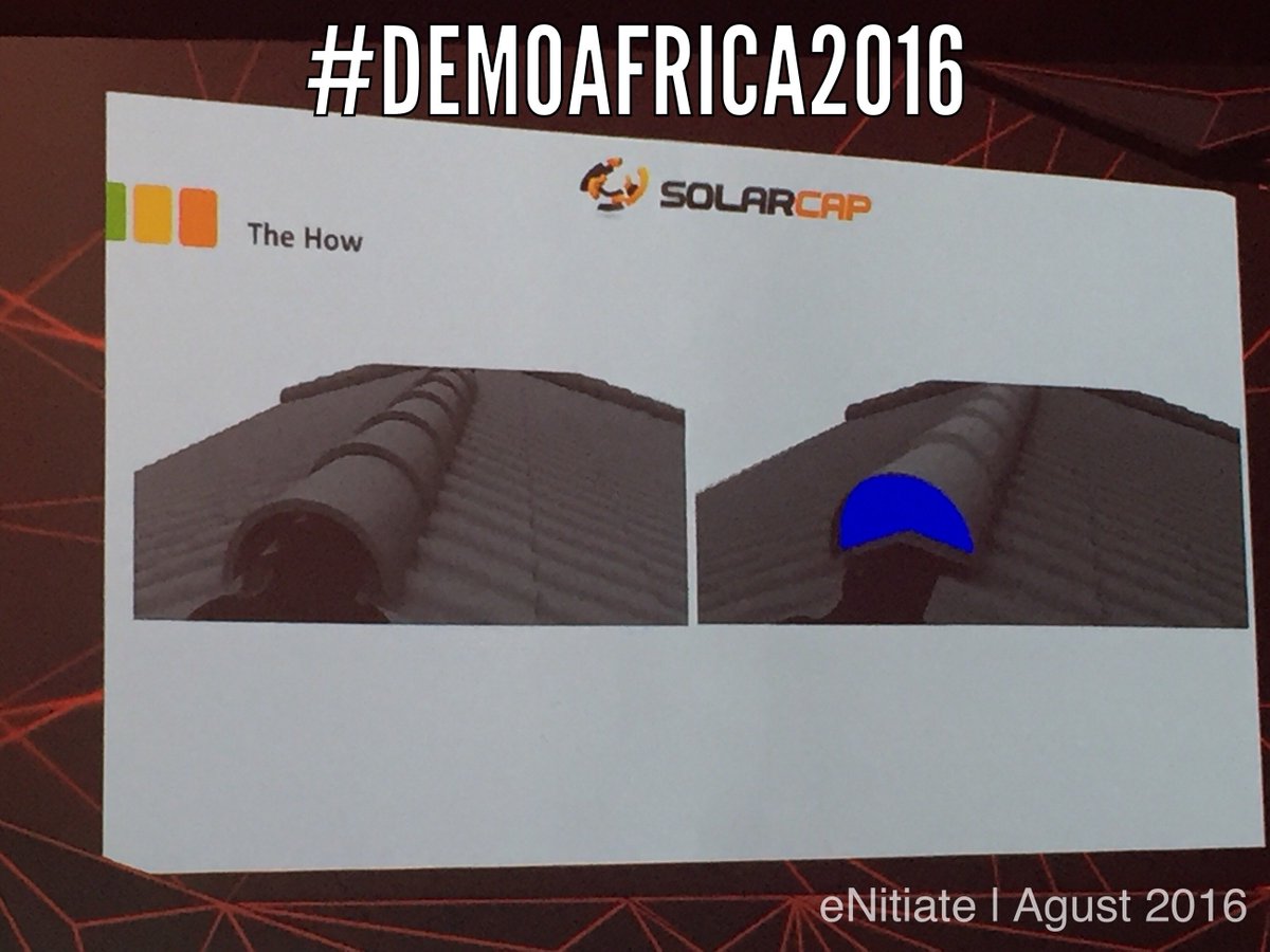 The_eNitiaters's tweet image. #DEMOAfrica: #RoyPatterson of #SolarCap explains how his startup is revolutionizing the solar energy industry