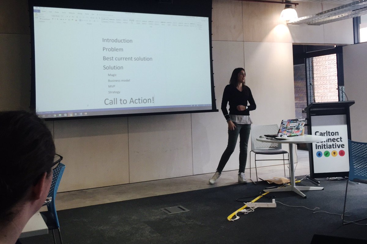 frostickle's tweet photo. Here is @MishManners teaching some hackers how to pitch at #hack4good, a hackathon run as part of #rlweek2016 today! https://t.co/fj5IkAebLj
