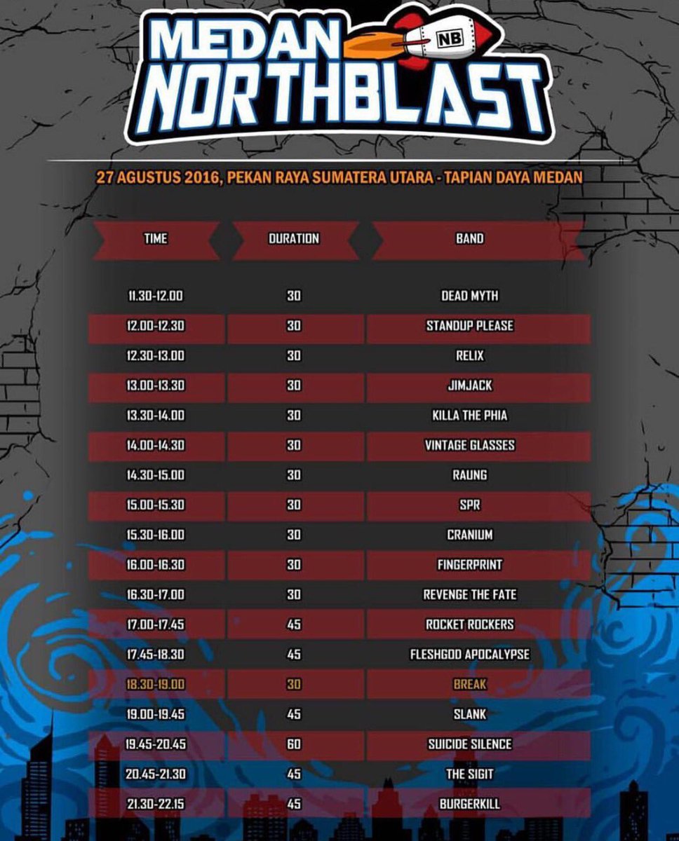 Rundown <a href="/northblastfest/">Northblast Festival</a> Medan besok! see ya FRIENDS! #rockshow