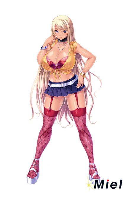 「孕ませオナホ退魔騎士ユーディット」の立ち絵です。金髪皇女をビッチスタイルにもしちゃいます! #miel 