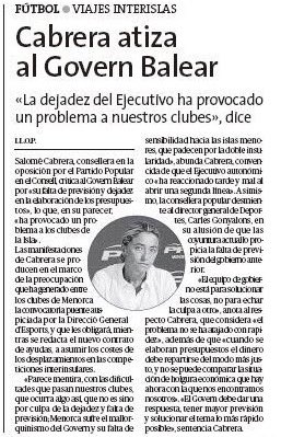 ppmenorca's tweet photo. El Govern pretende que los clubes de Menorca asuman los gastos de los viajes cuando ha sido por falta de previsión https://t.co/UWRIQUh1T1