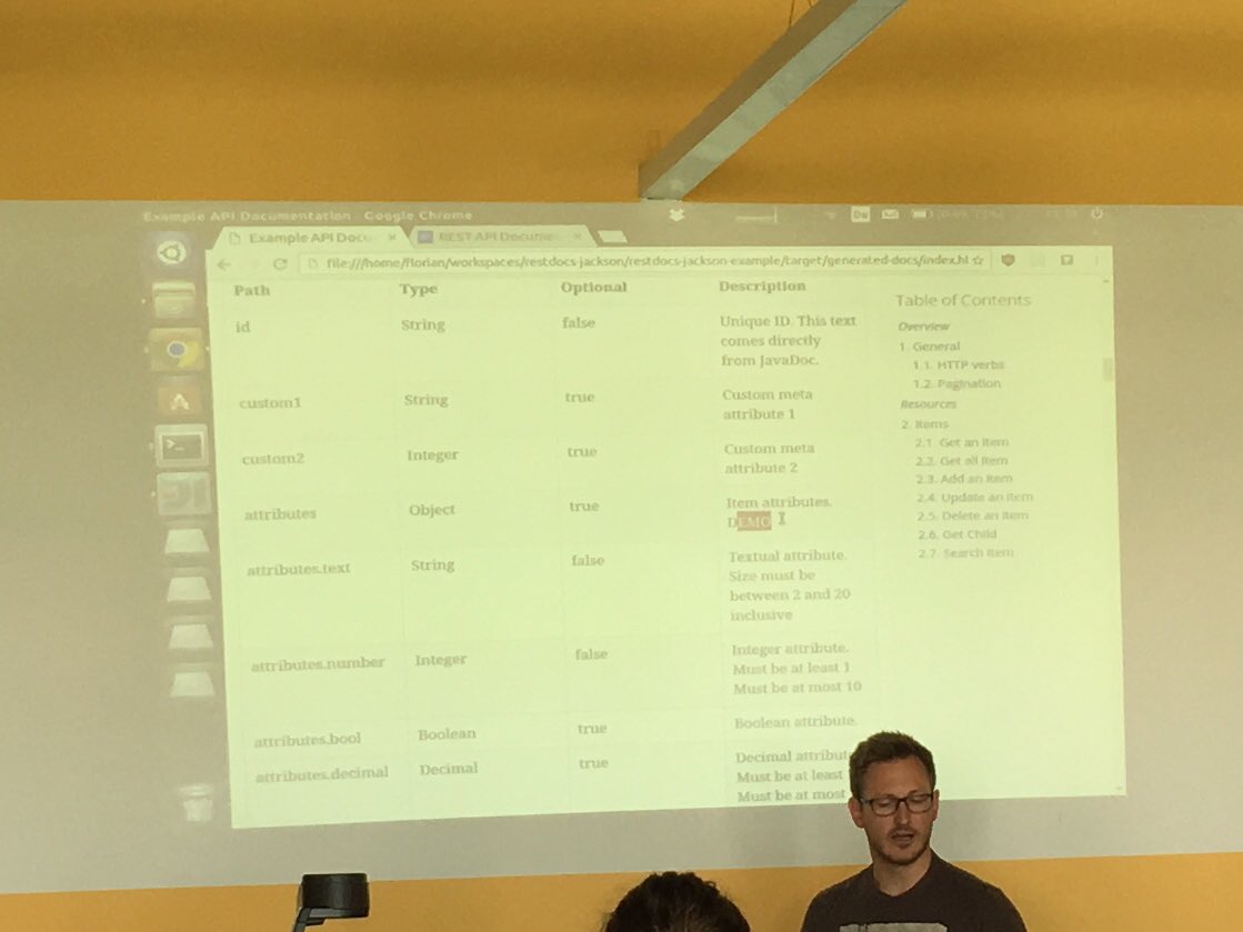 mp911de's tweet image. Spotted Spring #RESTDocs at #socrates16 with @flbenz