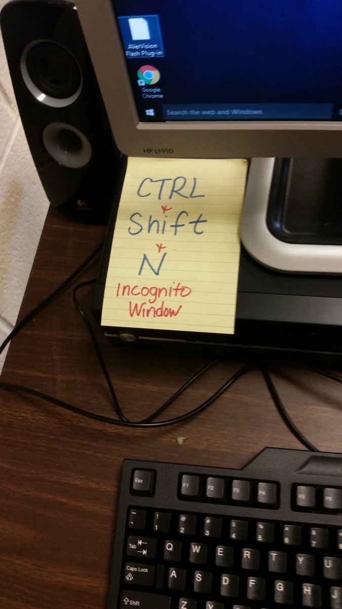 GraftonSDTech's tweet image. Great way for teachers to remember how to switch to incognito!