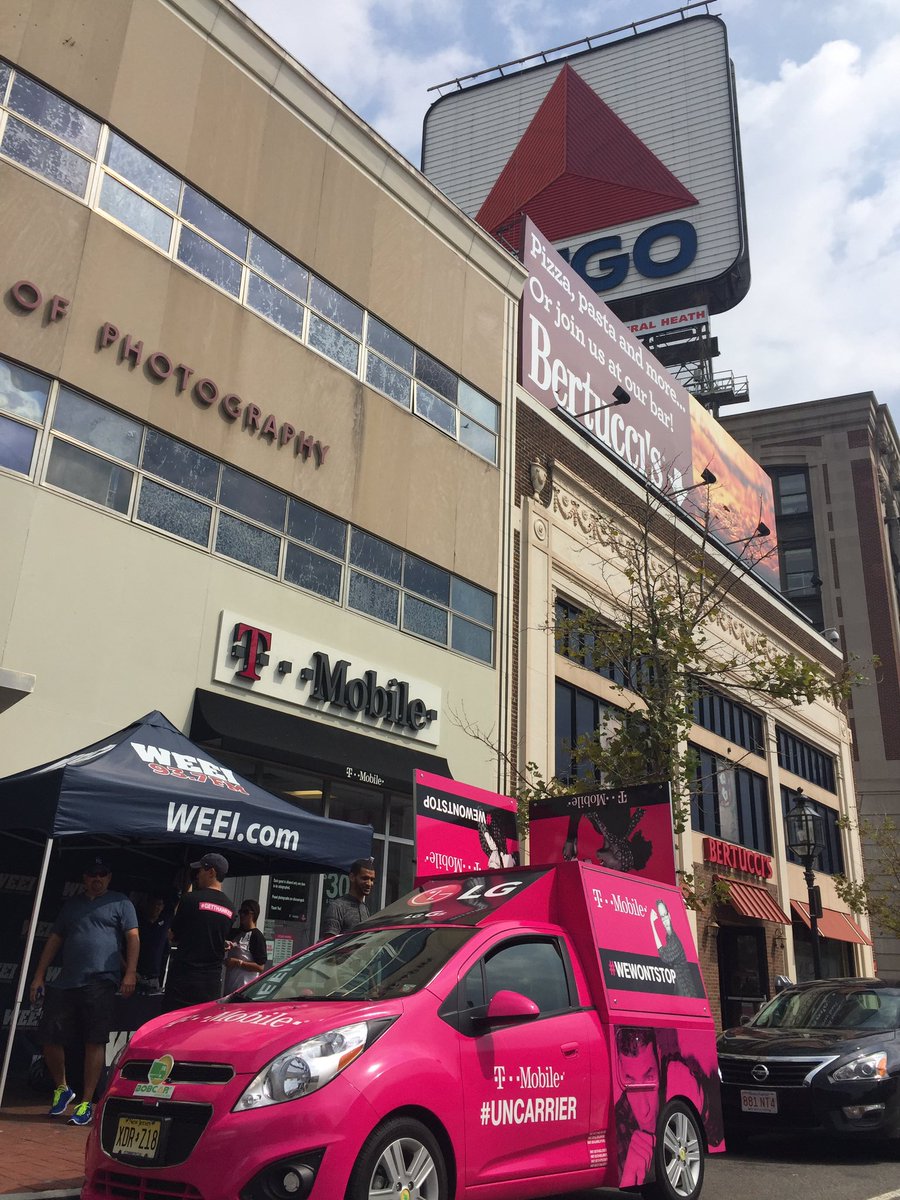 Come check out #RedSox pitcher #MattBarnes and the #WorldSeries trophies <a href="/TMobile/">T-Mobile</a> #TMOunderTheCitgo #uncarrier