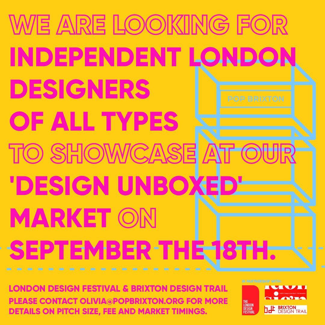Looking for designers of all kind for a week long special event for #LondonDesignFestival is that you? Get in touch!
