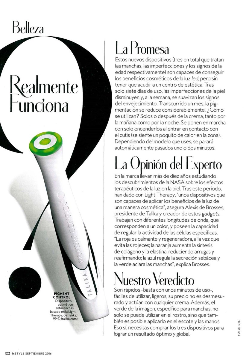 Talika_Spain's tweet photo. Descubre en #InStyleSeptiembre los nuevos dispositivos de belleza #PigmentControl, #FreeSkin y #TimeControl. https://t.co/UEsUiA8VkG