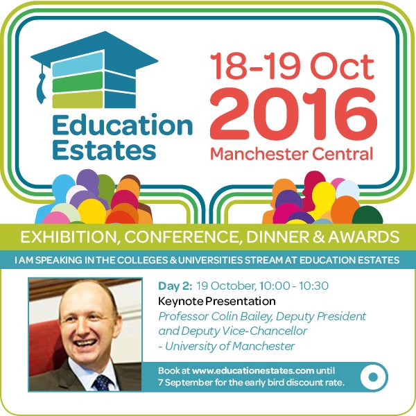 EduEstates's tweet photo. Prof. Colin Bailey, Dep. President @OfficialUoM - #EduEst16 Keynote Presentation #Education https://t.co/yEMNvNwvIE https://t.co/2lQIAxnWfI