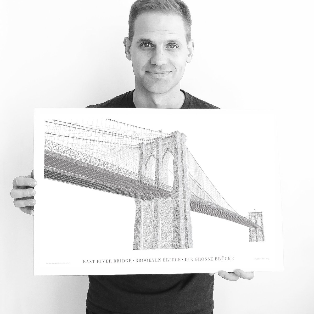 typestructures's tweet image. Final day! 55% off 😱💸 
Brooklyn Bridge artwork designed entirely with type characters: cameronmoll.bigcartel.com/product/brookl…