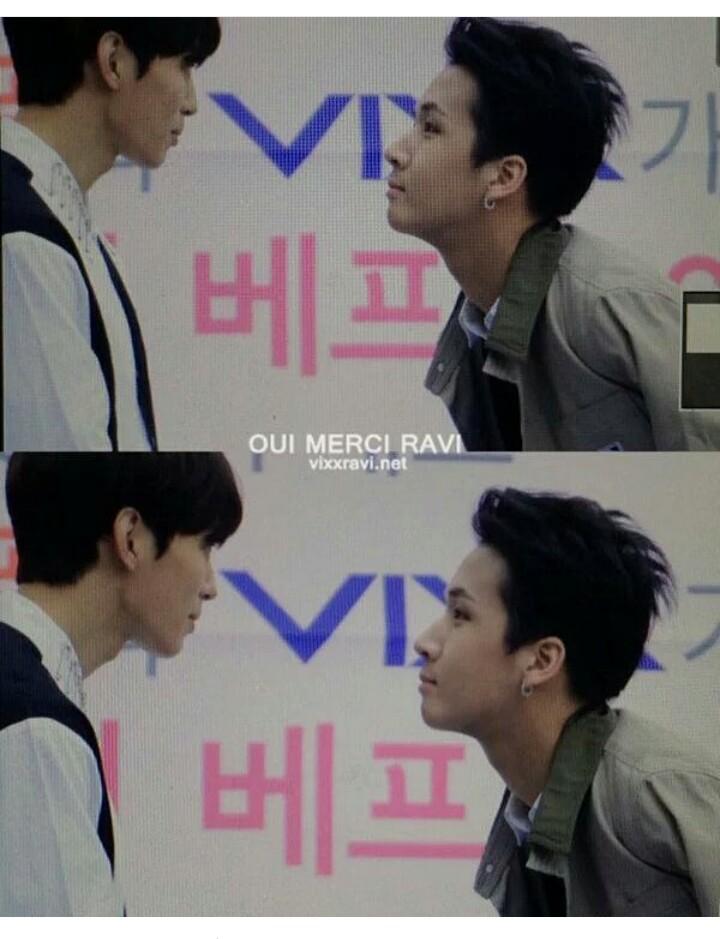 prettyhongbin's tweet photo. Call me delulu but i swear i see L.O.V.E in ravi's eyes for hongbin. 💜 #rabin #rabean https://t.co/BccVnJNh7b