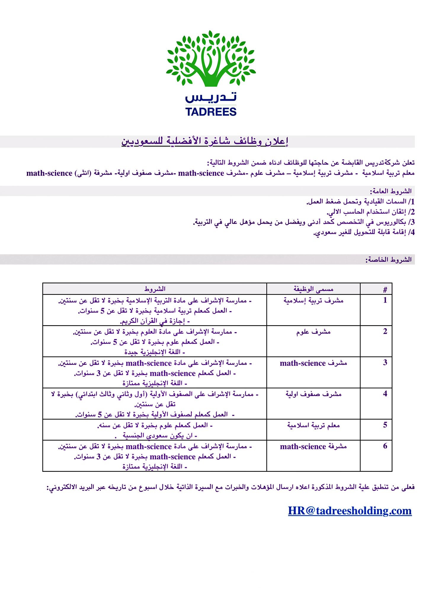 شركه تدريس القابضه