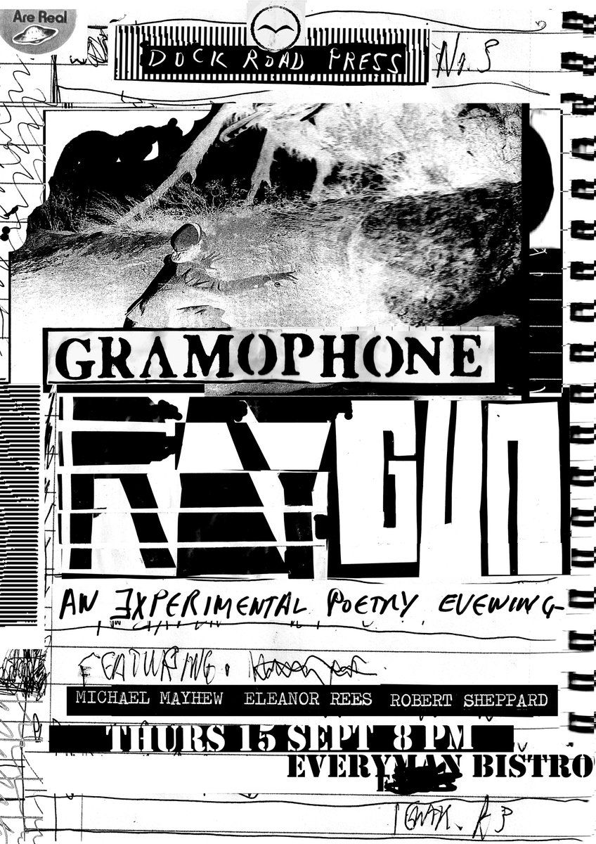 docker2323's tweet image. Gramophone Ray Gun 3, A night of experimental poetry on Sept 15th at the @EverymanBistro