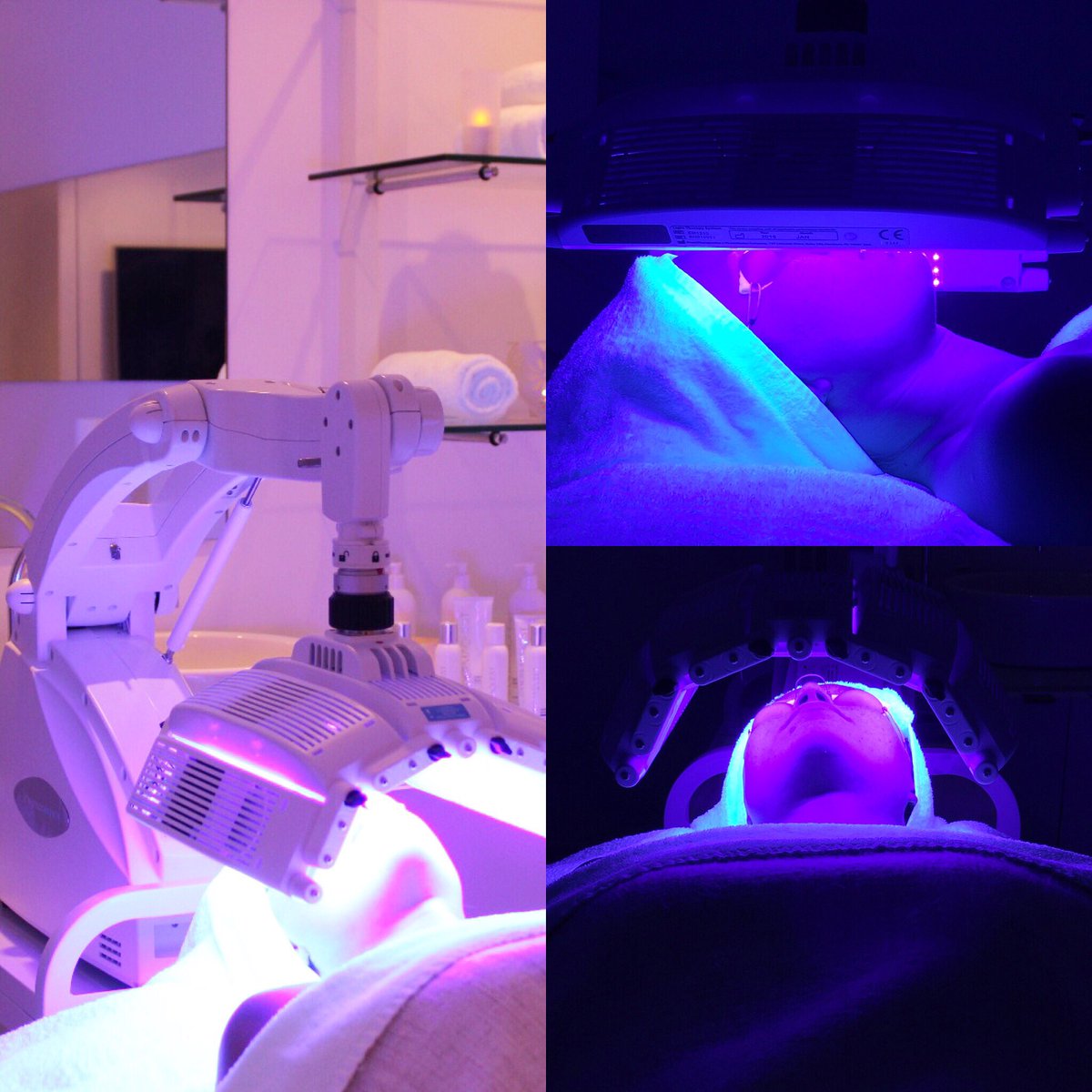 Lunchtime skin fix! #LED is quick,painless and effective. Our client here is having her 30m session for acne
