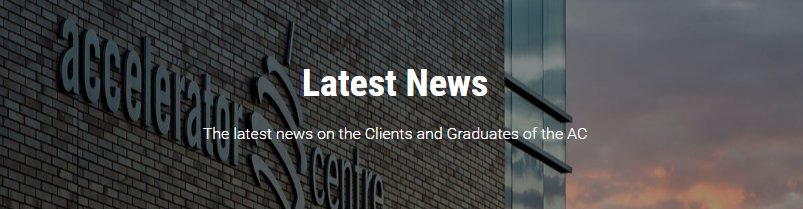 Keep up to date on the latest #news on the #Clients and #Graduates of the #AC acceleratorcentre.com/news