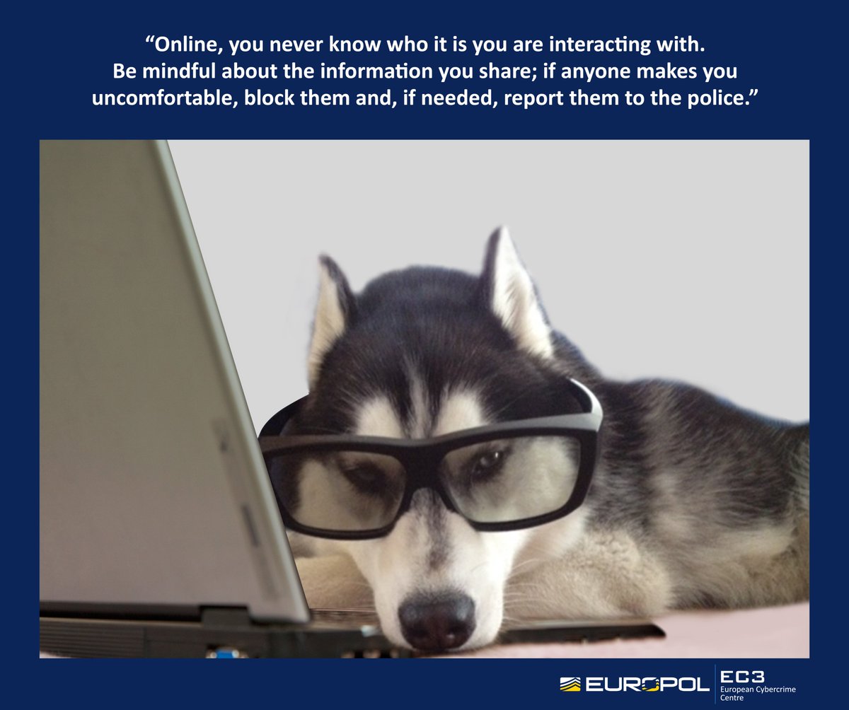 EC3Europol's tweet photo. Your best friend knows it better: be mindful about what you share and #staysafeonline! #InternationalDogDay https://t.co/riI6lYVz3J