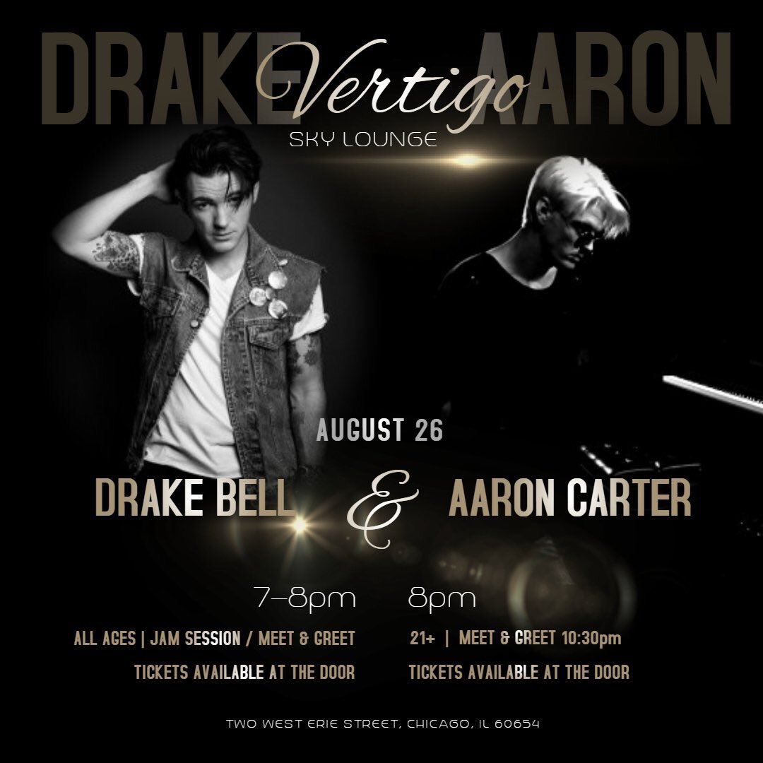 StageRights's tweet image. We're hanging out with @DrakeBell and @aaroncarter tonight! Got any questions for them?
