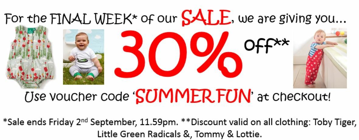 LittleGreenGeek's tweet image. Now 30% off, -our final summer sale week! #ethicalfashion #organickids littlegreengeek.co.uk