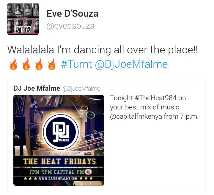 DjJoeMfalme's tweet photo. It's your Friday night plan, the official party starter #TheHeat984 on @capitalfmkenya tune in now! https://t.co/ndWAGGNIUk