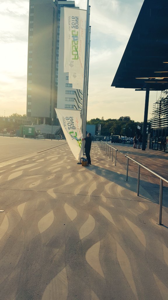selectoid's tweet image. Banners of #foss4g2016 going down. #FOSSGIS