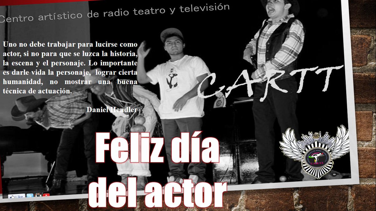 twitcartt's tweet photo. Felicidades a todos nuestros amigos, colaboradores, ex-alumnos y alumnos.
 #FelizDiaDelActor https://t.co/y88wjfwnla