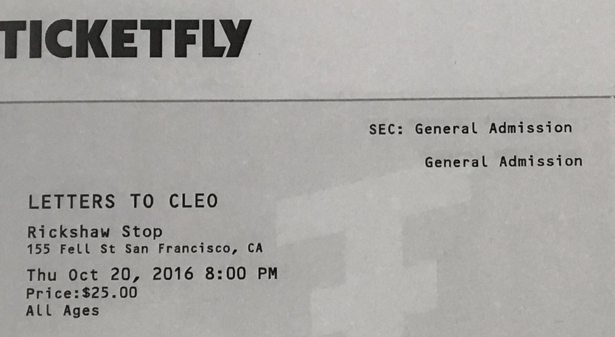 estern6453's tweet photo. Headed to SF from PDX to see @LettersToCleo. They were my 2nd show ever in 95 @ LaLuna w/ Sponge. This will be #176. https://t.co/nWu4ZR6PiY