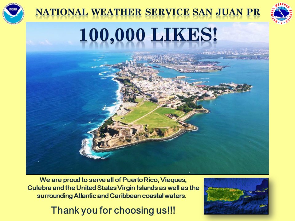 Nws San Juan Pa Twitter 100 000 Likes Thank You For Choosing Us Gracias Por Escogernos Prwx Usviwx Nws Nwssanjuan