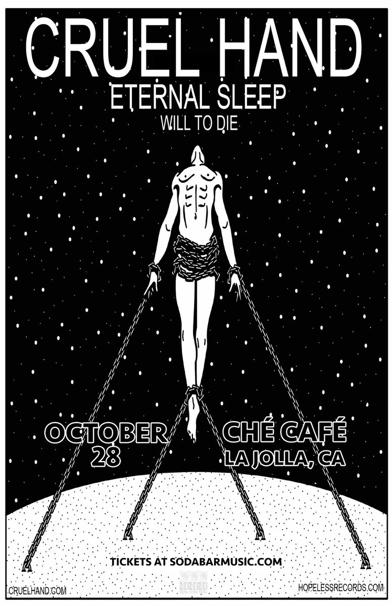 ON SALE NOW – <a href="/CruelHandHC/">CRUEL</a> w/ <a href="/EternalSleephc/">Eternal Sleep</a> <a href="/Will2Die/">Will To Die</a> (10/27) <a href="/TheCheCafe/">The Che Café Collective</a> • ticketf.ly/29R07w1