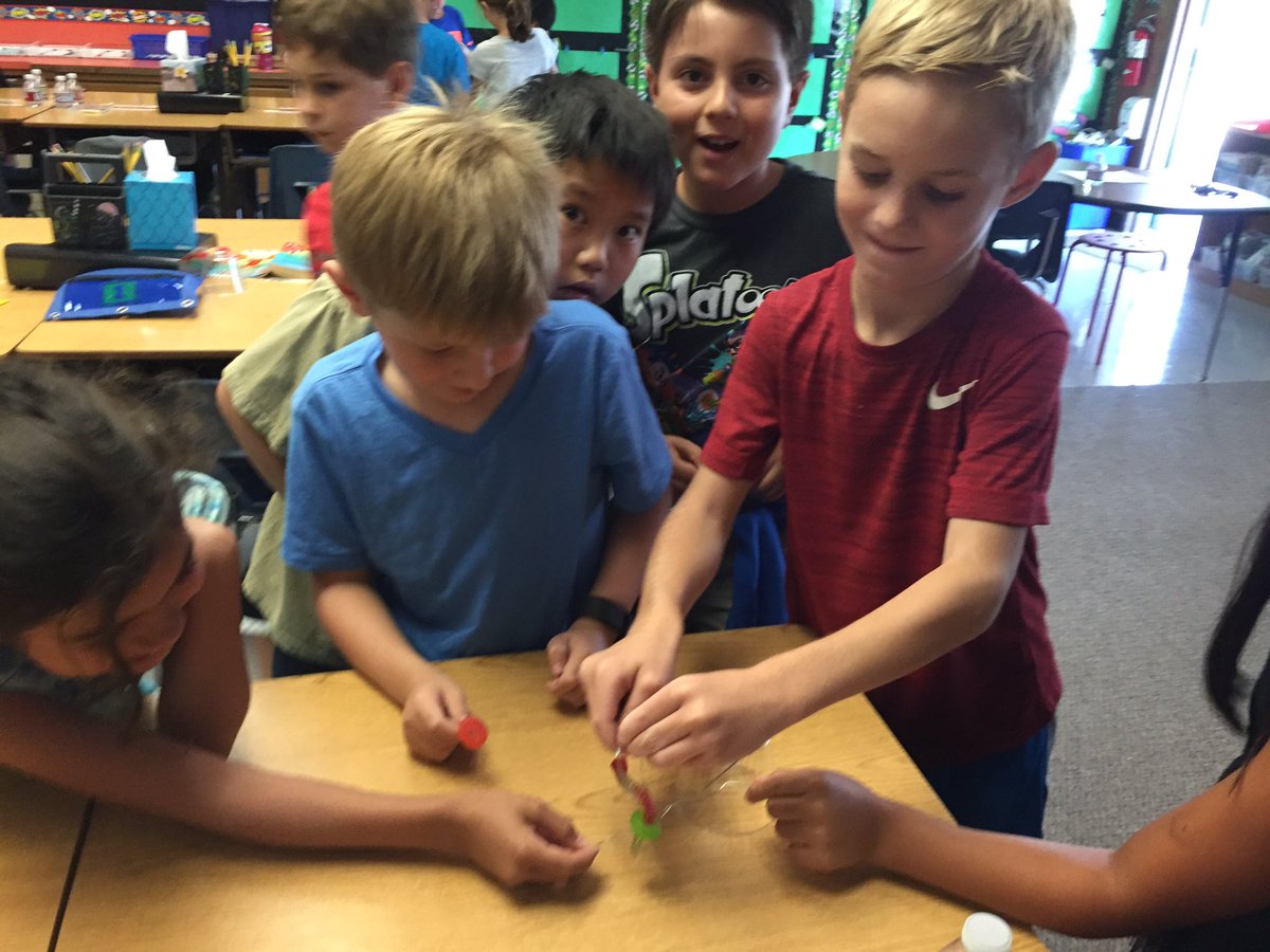 TeacherCatt's tweet image. We saved Fred the Gummy Worm by putting a Lifesaver around him with paper clips #firstdayof3rdgrade #SaveFred