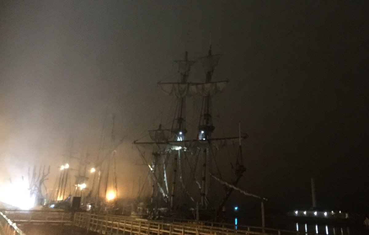 NadineCastleman's tweet photo. Like walking through a Turner last night #TallShipsBlyth https://t.co/Tq6Ro7EAYk