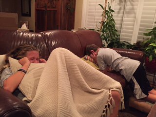 MatthewModine's tweet image. i love this. a couple of kids watching #strangerthings in the safety of their living room. #boo