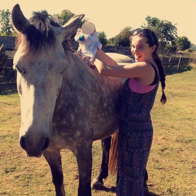 My mum put me on a pony at 6 weeks old... Hunter hopped on Bobby at 6 days old.. (B4 trolls start he