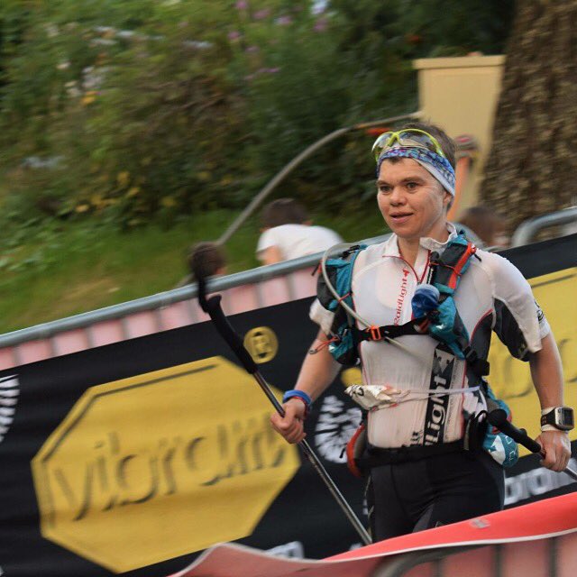 <a href="/BairdUte/">Ute Baird</a> in action and enjoying the UTMB race with a cheeky smile