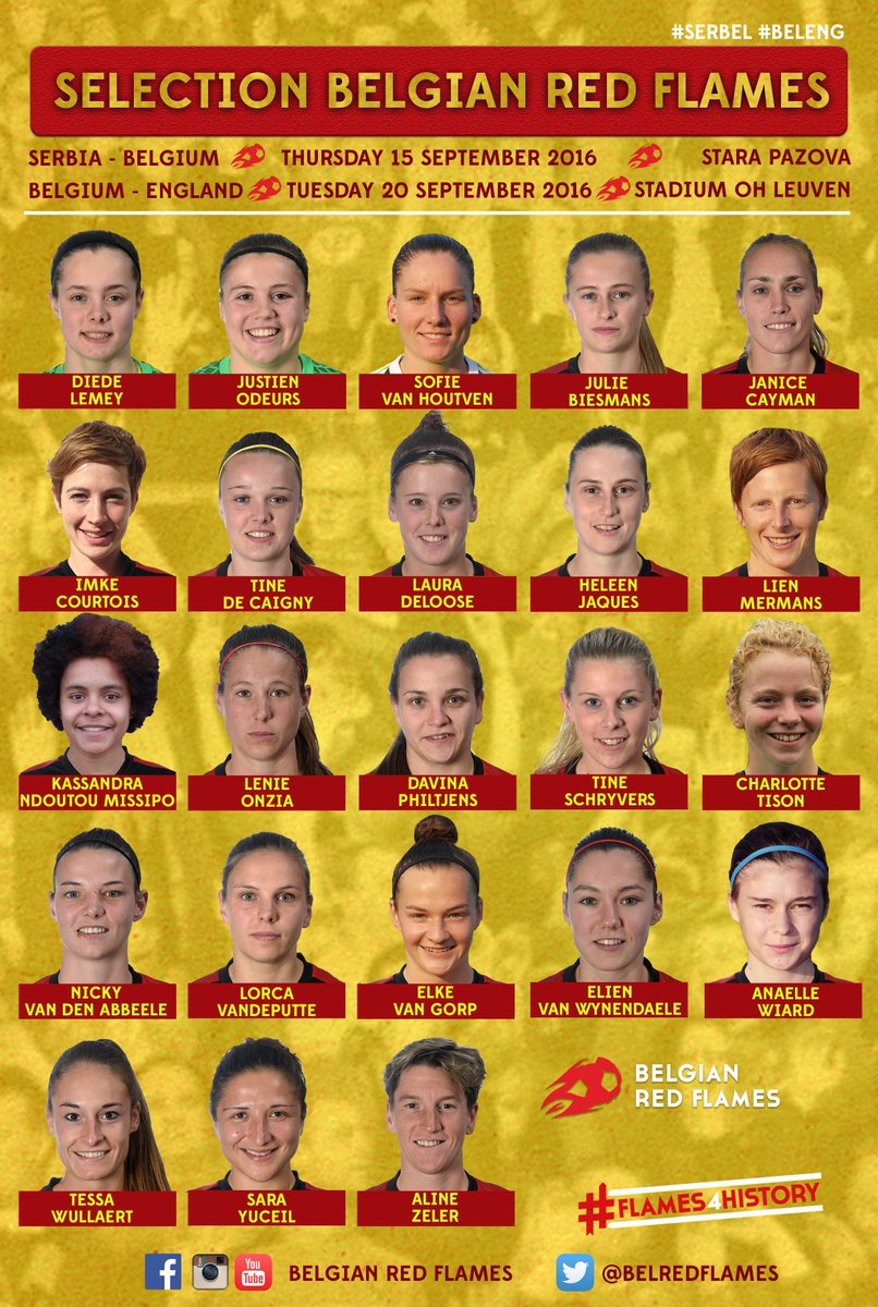 #Flames4History! Onze selectie voor Servië en Engeland! ⚽️🔥
Tickets vs <a href="/England/">England</a> 5€ online ➡️ bit.ly/brfengnl