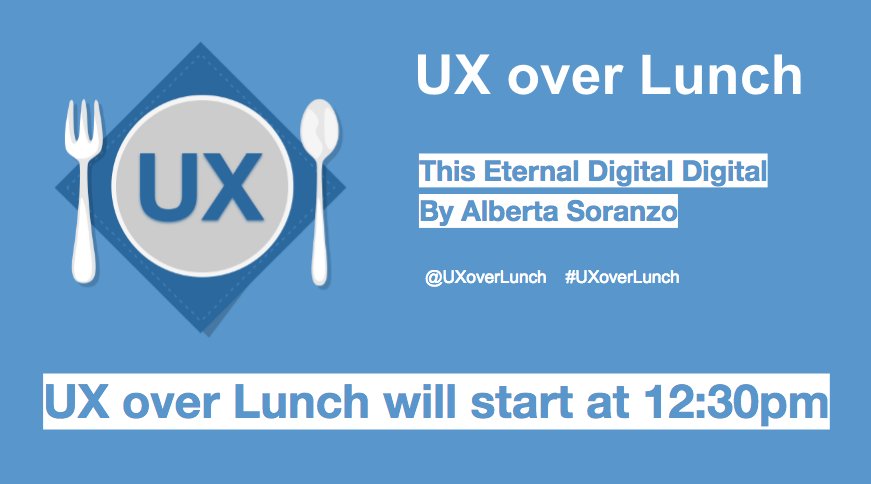 Just under an hour until our next #UXoverLunch - join in from 12:30pm BST at uxoverlunch.clickmeeting.com/8th-sept/regis… #UX
