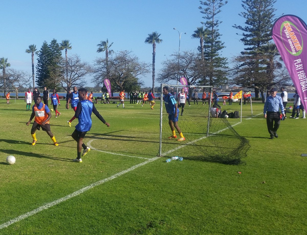 FootballWest's tweet photo. Fun and community football on the Esplanade at the Africa Down Under Cup #ADU2016 @Paydirt_Media https://t.co/3FZ7XsuJrK