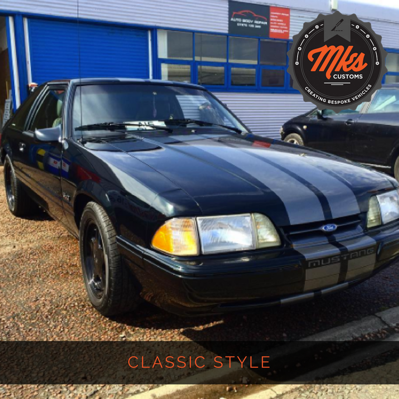 MksCustoms's tweet photo. A little bit of #OldSchoolStyle with this classic #Mustang fox body in for viper stripes! https://t.co/y92ALCZ7KX https://t.co/PWXEzQhx39