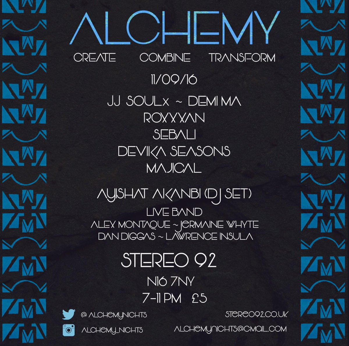 <a href="/NewingtonScene/">Newington Scene</a> This Sunday <a href="/AlchemyNights/">DemiMa JJSoulx</a> present another night of Spoken Word, Live Music + good vibes <a href="/Stereo_92/">Stereo92</a>