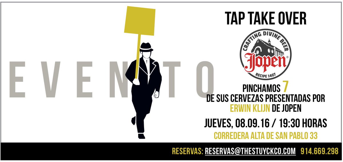 Te esperamos hoy.Pinchamos 7 cervezas de JOPEN presentadas por Erwin Klijn. Rafa Stuyck hará una valoración de cata.