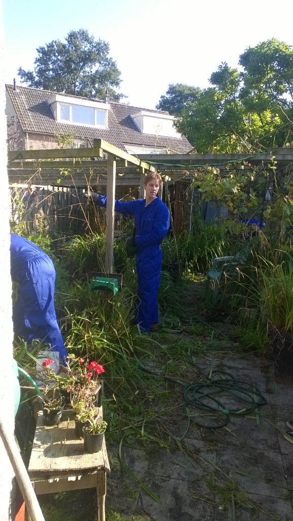 #klussen in #Biddinghuizen met studenten <a href="/unitas/">Tom Northrop</a> <a href="/dronten/">dronten</a> <a href="/DeMeerpaal/">De Meerpaal</a>. Goed bezig. #mooiweer.
