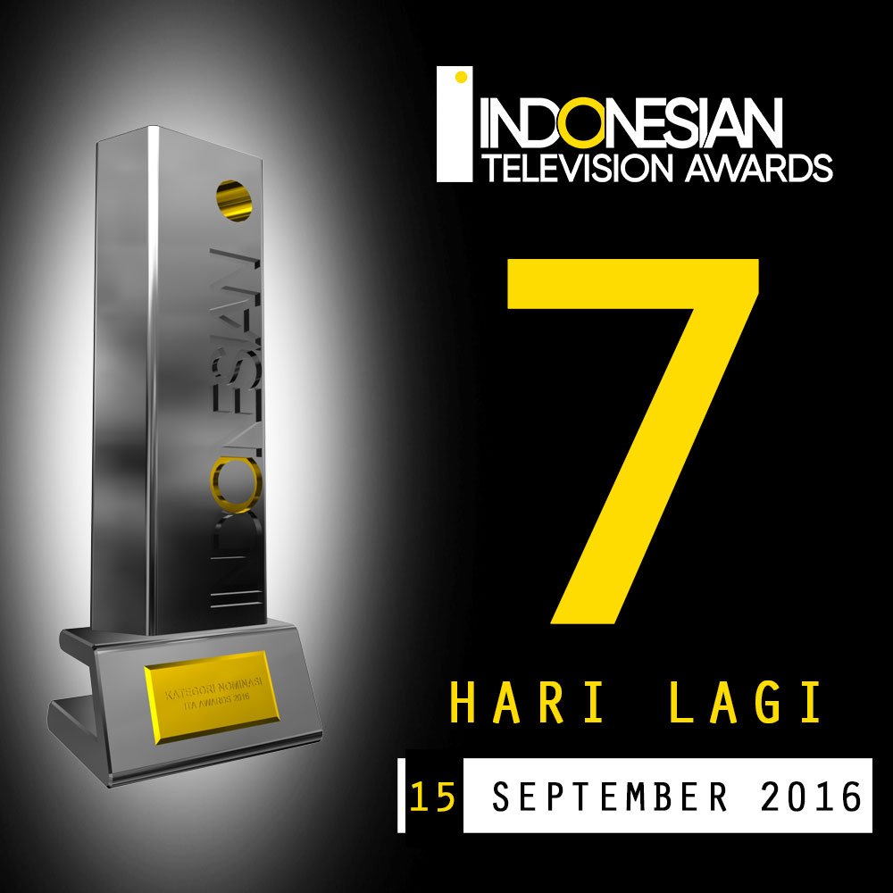 ITAwards_ID's tweet photo. Nantikan Malam Puncak Indonesian Television Awards 2016 7 HARI LAGI!!!! #ITA2016 https://t.co/zUW9KrfS5H