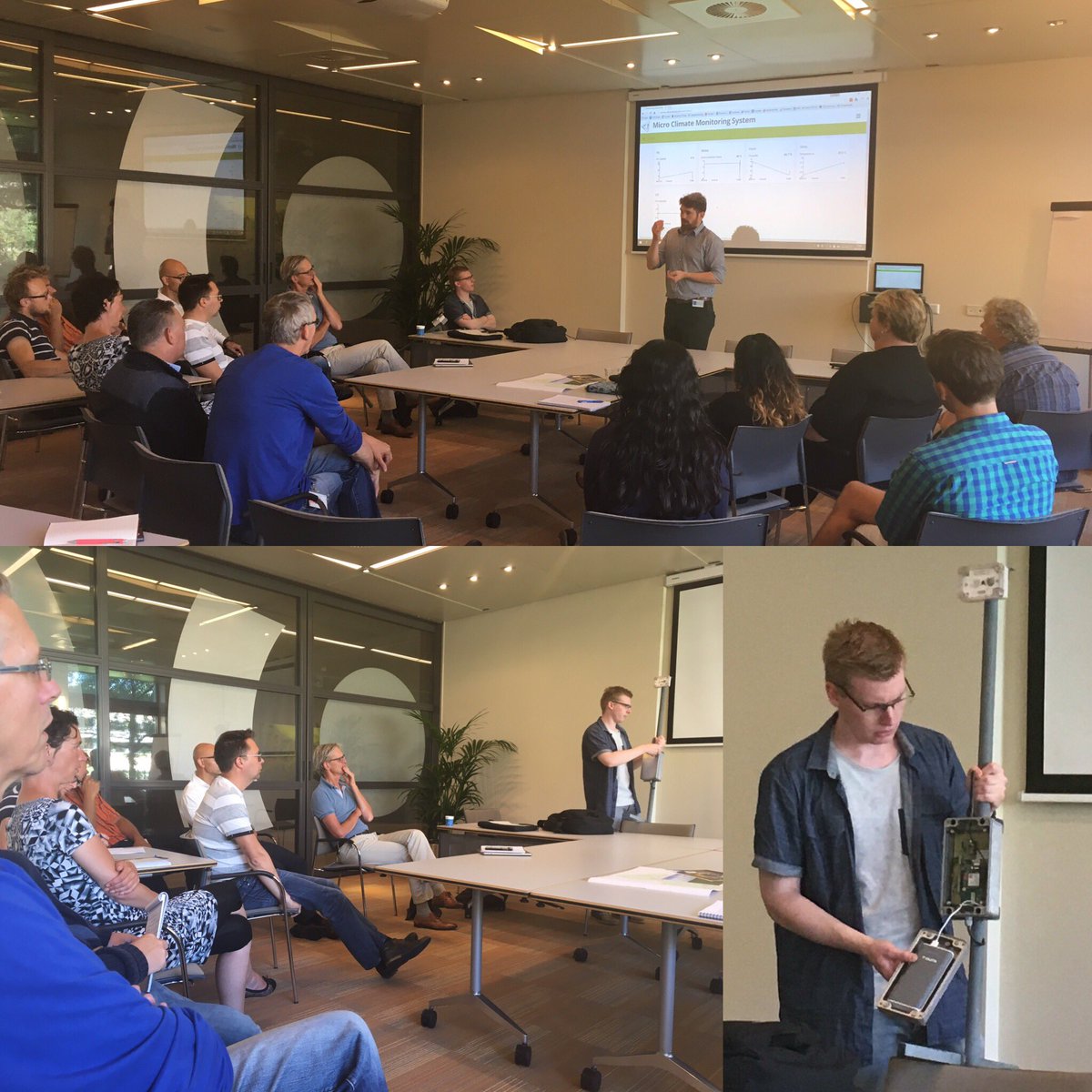 EsmeraldaTop's tweet image. Ondernemers #OFdrenthe presenteren #IoT sensorpaal! Sparren met gemixte club collega's.Kansen water,milieu,bodem enz