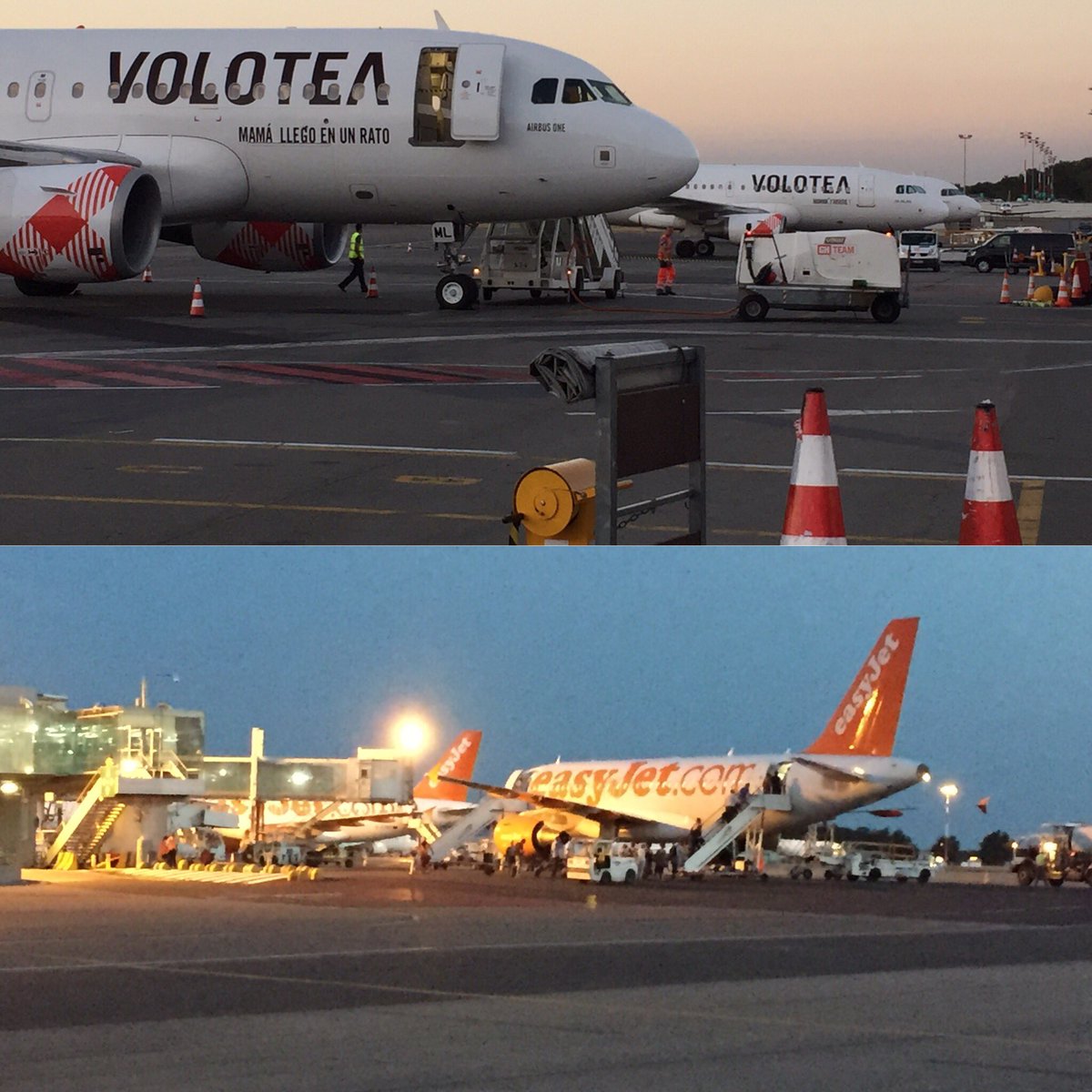 laurentlce's tweet photo. Coup de déprime hier à Nantes: 4 #Airbus #volotea et 4 #easyjet sur le tarmac. #pafgaf 😏 #mauditescopeclause https://t.co/5IbrsqDaBs