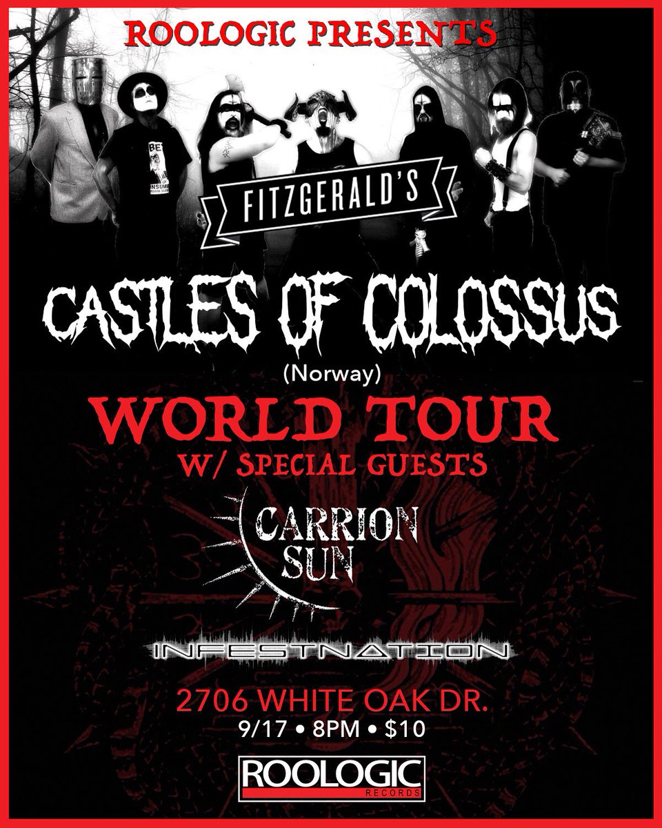 roologic's tweet image. bringing Castles of Colossus to Fitz  w/ Special guests Carrion Sun and Infestnation. 
9/17•8PM•$10
#Roologic