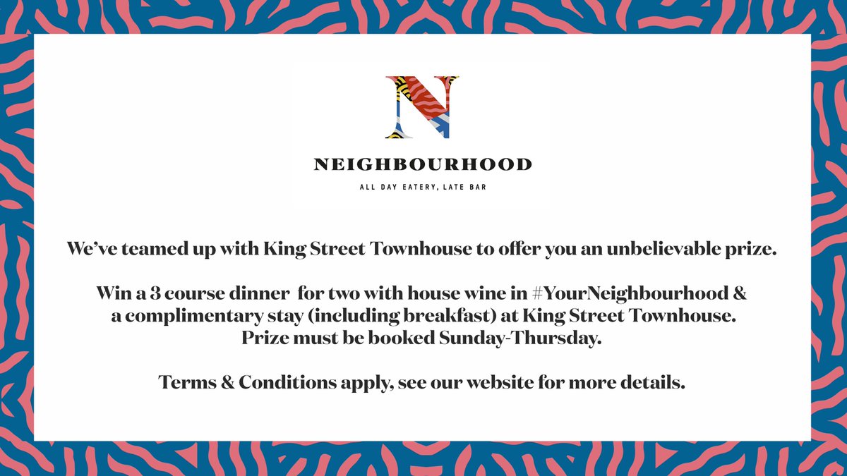 NBHDRestaurants's tweet image. Fancy dinner on us &amp;amp; a complimentary stay @KingStTownhouse?

Just follow &amp;amp; RT to enter, winner announced Monday 10am