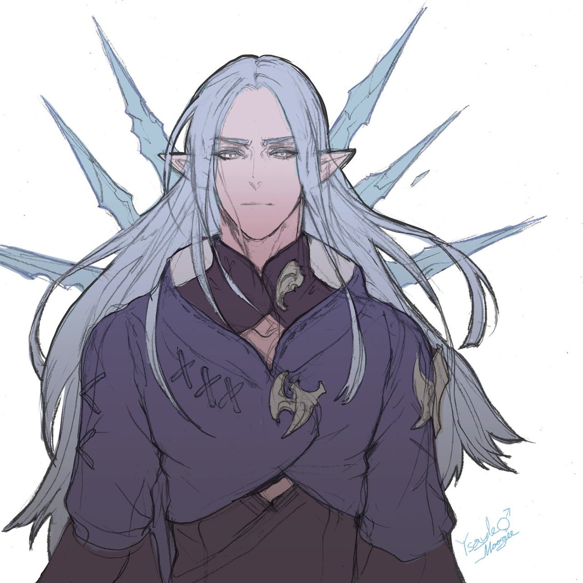 [sorry for a repost, just noticed the color is super dull on my phone] Lord Iceheart #男体化 #イゼル #FFXIV